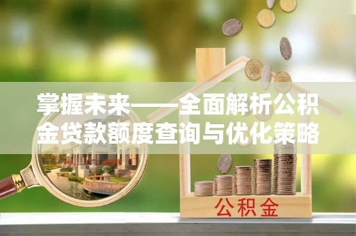 西螺掌握未来——全面解析公积金贷款额度查询与优化策略
