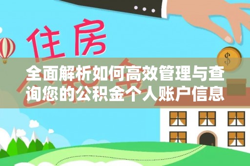 西螺全面解析如何高效管理与查询您的公积金个人账户信息