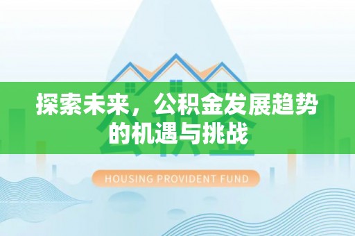 西螺探索未来，公积金发展趋势的机遇与挑战